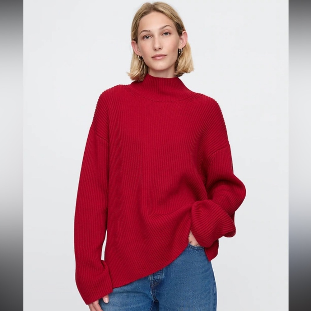Liz Claiborne Women's Mock Neck Red Sweater